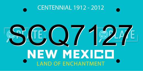 SCQ7127 New Mexico License Plate