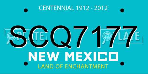 SCQ7177 New Mexico License Plate