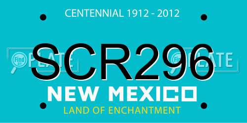 SCR296 New Mexico License Plate