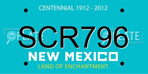 SCR796 New Mexico License Plate
