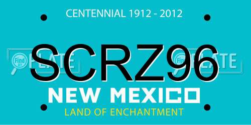 SCRZ96 New Mexico License Plate