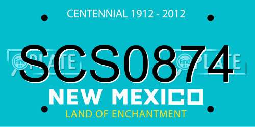 SCS0874 New Mexico License Plate