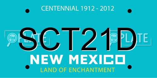SCT21D New Mexico License Plate