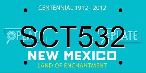 SCT532 New Mexico License Plate
