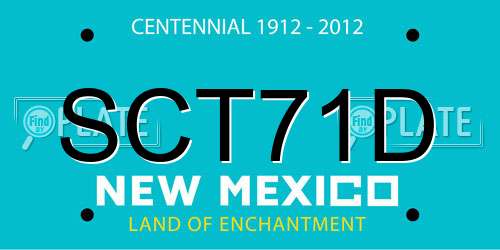 SCT71D New Mexico License Plate