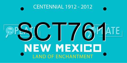 SCT761 New Mexico License Plate