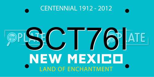 SCT76I New Mexico License Plate
