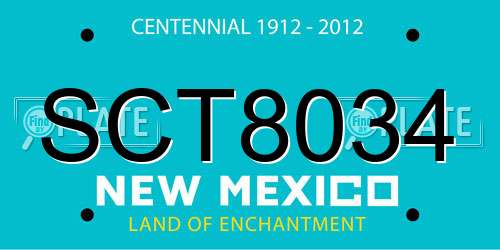 SCT8034 New Mexico License Plate