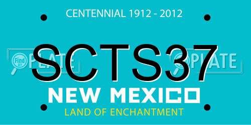 SCTS37 New Mexico License Plate