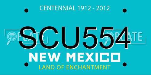 SCU554 New Mexico License Plate