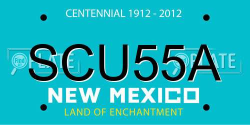 SCU55A New Mexico License Plate