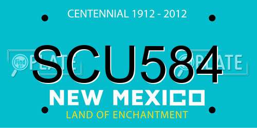 SCU584 New Mexico License Plate