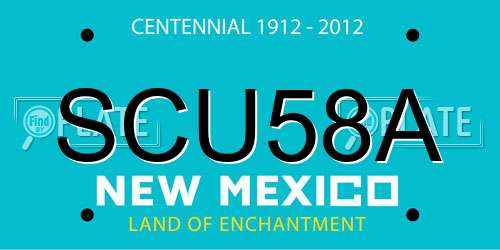 SCU58A New Mexico License Plate