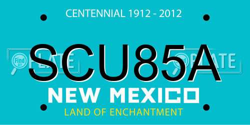 SCU85A New Mexico License Plate