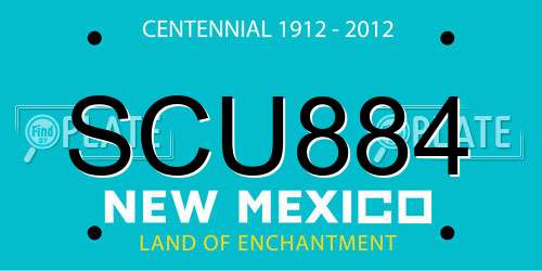 SCU884 New Mexico License Plate