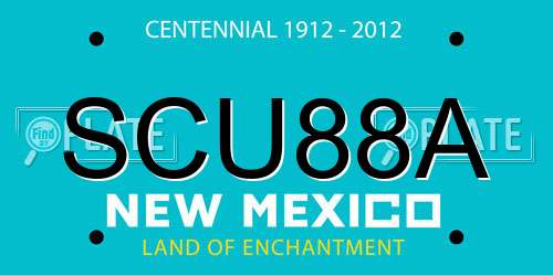 SCU88A New Mexico License Plate
