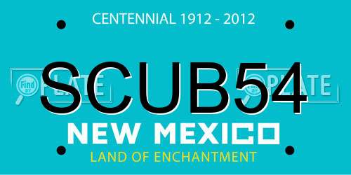 SCUB54 New Mexico License Plate