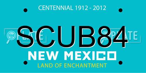 SCUB84 New Mexico License Plate