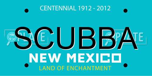 SCUBBA New Mexico License Plate