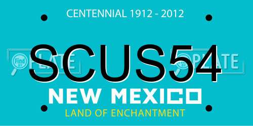 SCUS54 New Mexico License Plate
