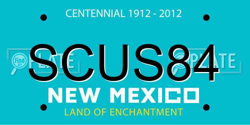 SCUS84 New Mexico License Plate