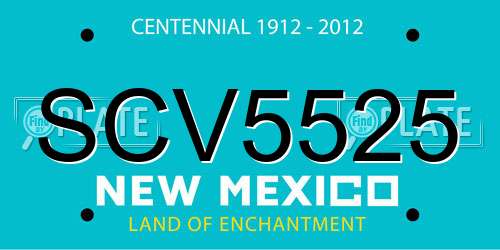 SCV5525 New Mexico License Plate