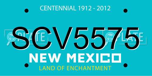 SCV5575 New Mexico License Plate