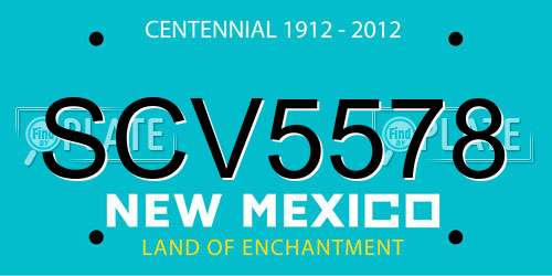 SCV5578 New Mexico License Plate