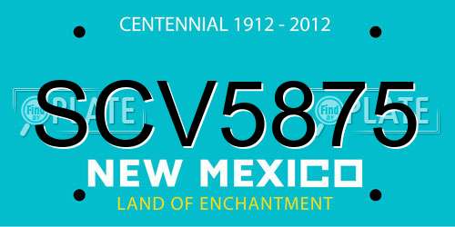 SCV5875 New Mexico License Plate