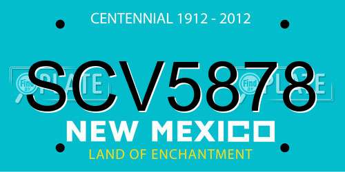 SCV5878 New Mexico License Plate
