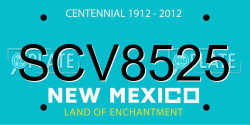 SCV8525 New Mexico License Plate