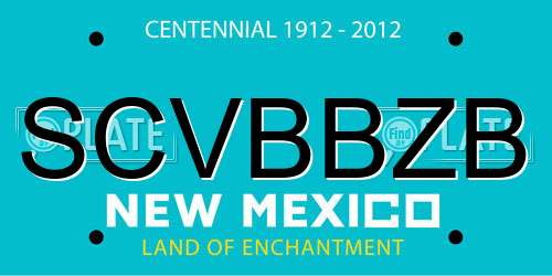 SCVBBZB New Mexico License Plate