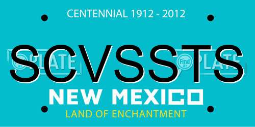 SCVSSTS New Mexico License Plate