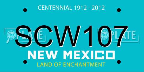 SCW107 New Mexico License Plate