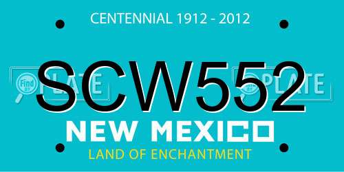 SCW552 New Mexico License Plate