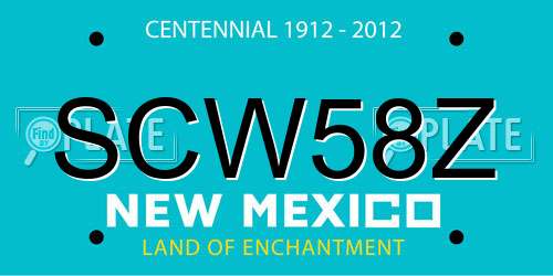 SCW58Z New Mexico License Plate