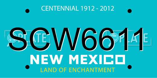 SCW6611 New Mexico License Plate