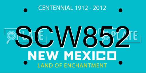 SCW852 New Mexico License Plate