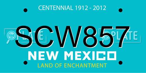 SCW857 New Mexico License Plate