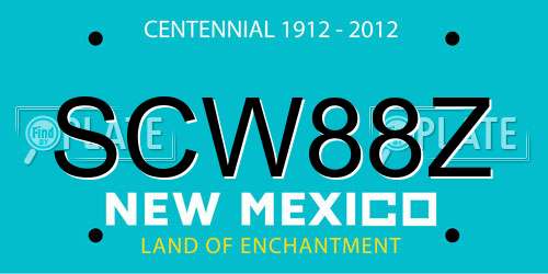 SCW88Z New Mexico License Plate