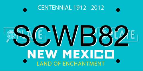 SCWB82 New Mexico License Plate