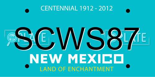 SCWS87 New Mexico License Plate