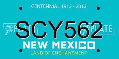 SCY562 New Mexico License Plate