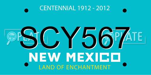 SCY567 New Mexico License Plate