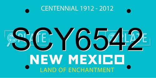 SCY6542 New Mexico License Plate