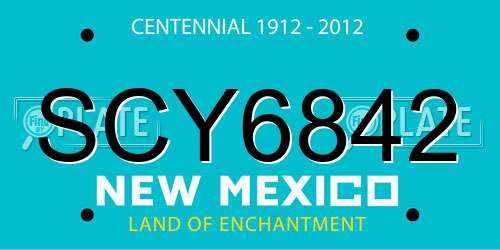 SCY6842 New Mexico License Plate