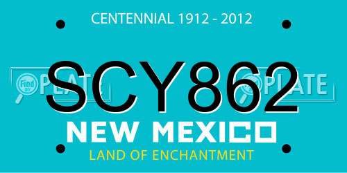 SCY862 New Mexico License Plate
