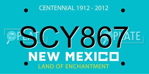 SCY867 New Mexico License Plate