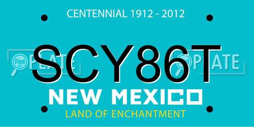 SCY86T New Mexico License Plate