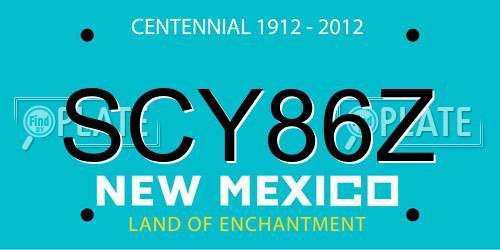 SCY86Z New Mexico License Plate